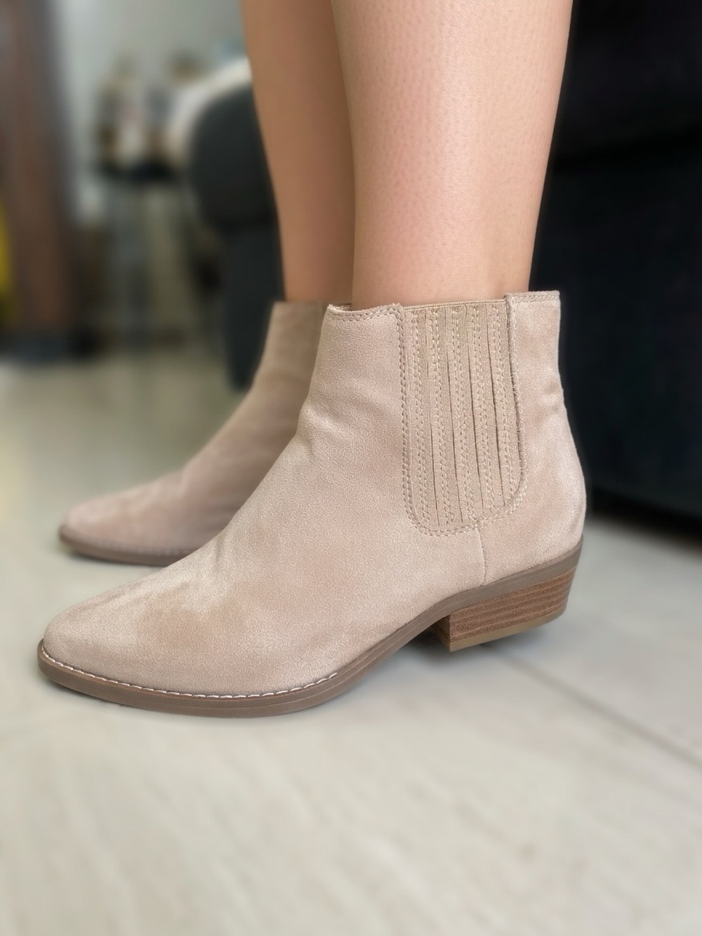 Universal Thread Taupe Suede Chelsea Booties